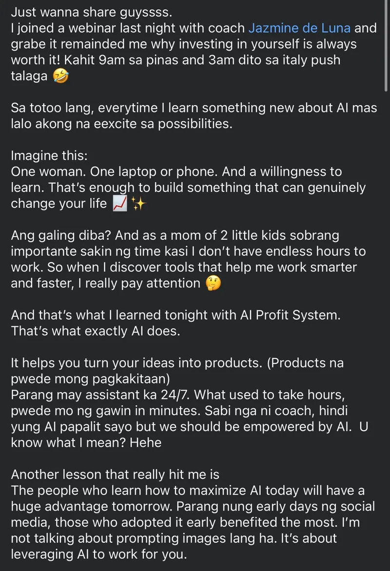 Testimonial from Student from Italy